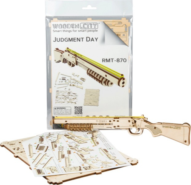 Drewniany Pistolet Judgment Day Wooden.City puzzle 3D